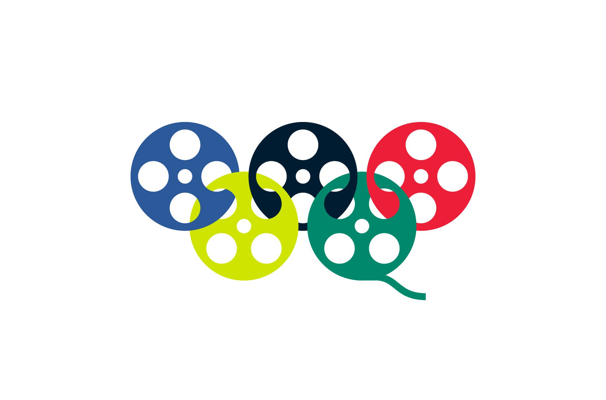 Film reels as Olympic rings.