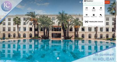 The TripAdvisor extension in action, allowing the user to search for hotels, flights, and more.
