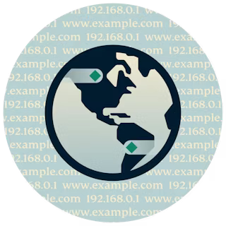 โลกแสดงอเมริกากับ DNS และ URL เว็บไซต์ในพื้นหลัง
